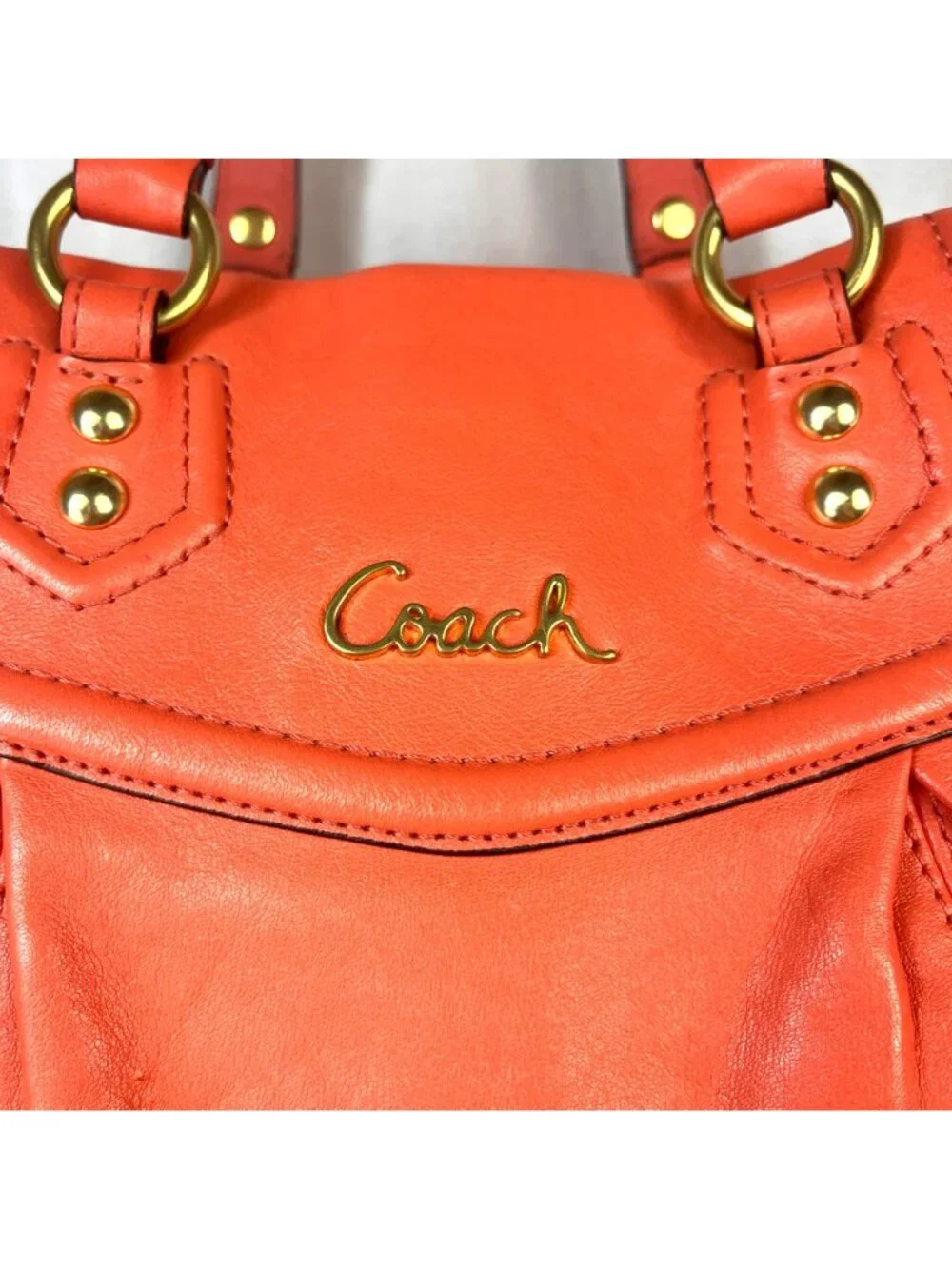 Coach 2013 Salmon Leather Ashley Carryall Shoulder Bag Purse C1375 - F19243